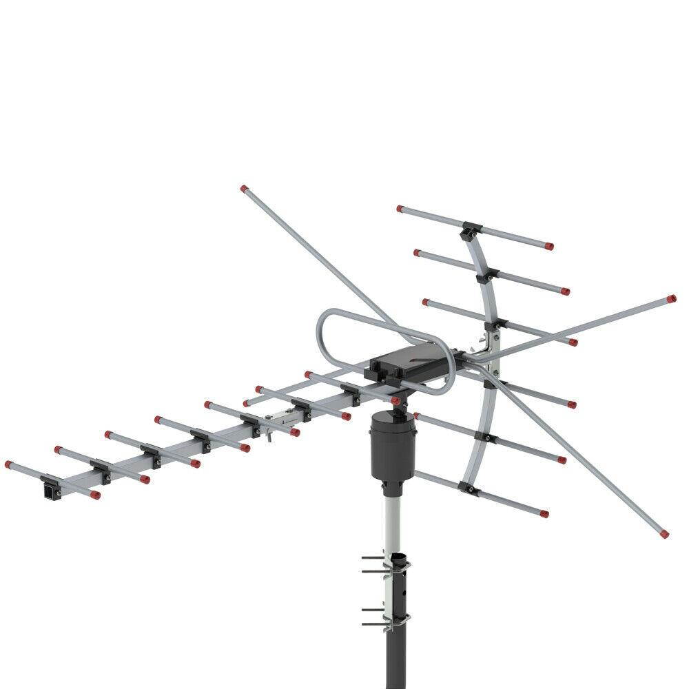 150Mile Ooudoor Install-free TV Antenna Mmrorized Amplified HDTV 22dB UHF VHF