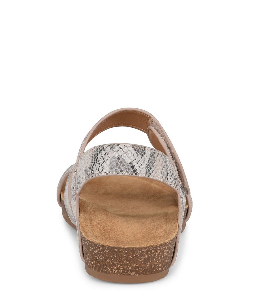 Comfortiva Gardena Snake Print Leather Sandals