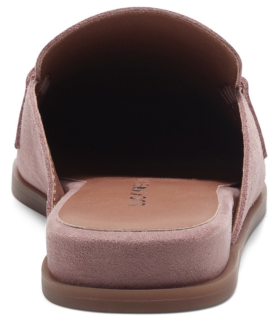 Lucky Brand Patsie Suede Penny Wedge Mules