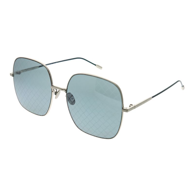 Bottega Veneta Fashion Inspired  002 Womens Square Sunglasses Silver 58mm