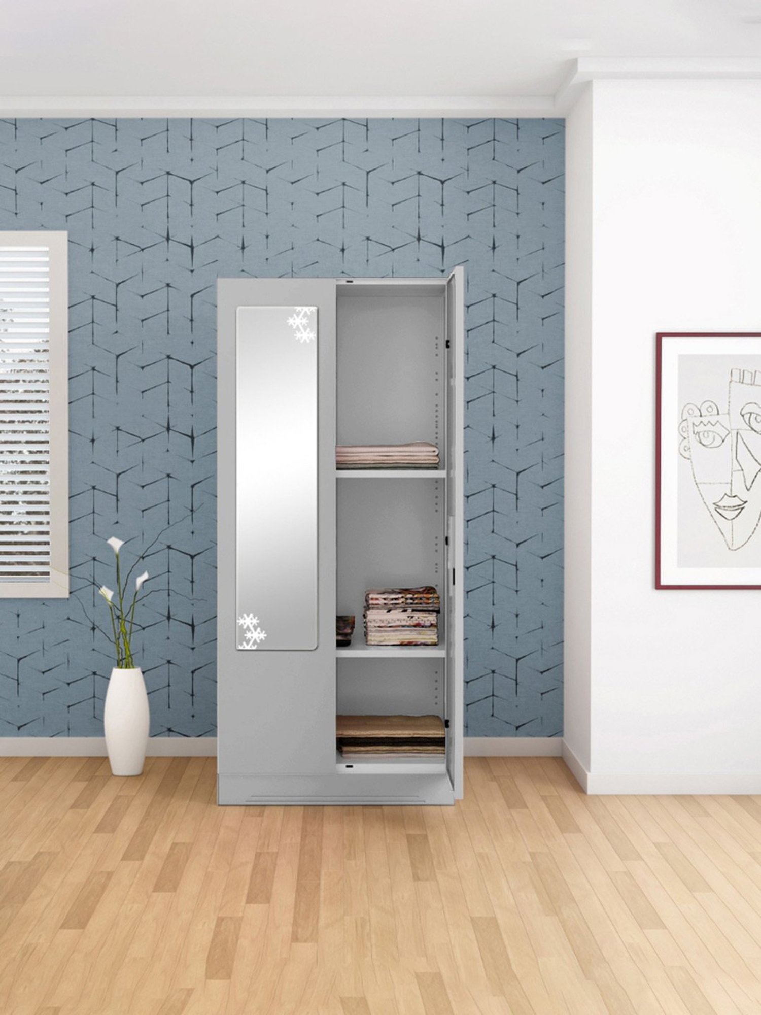 Godrej Interio Slimline 2-Door Steel Almirah, Royal Ivory (1-Year Warranty)