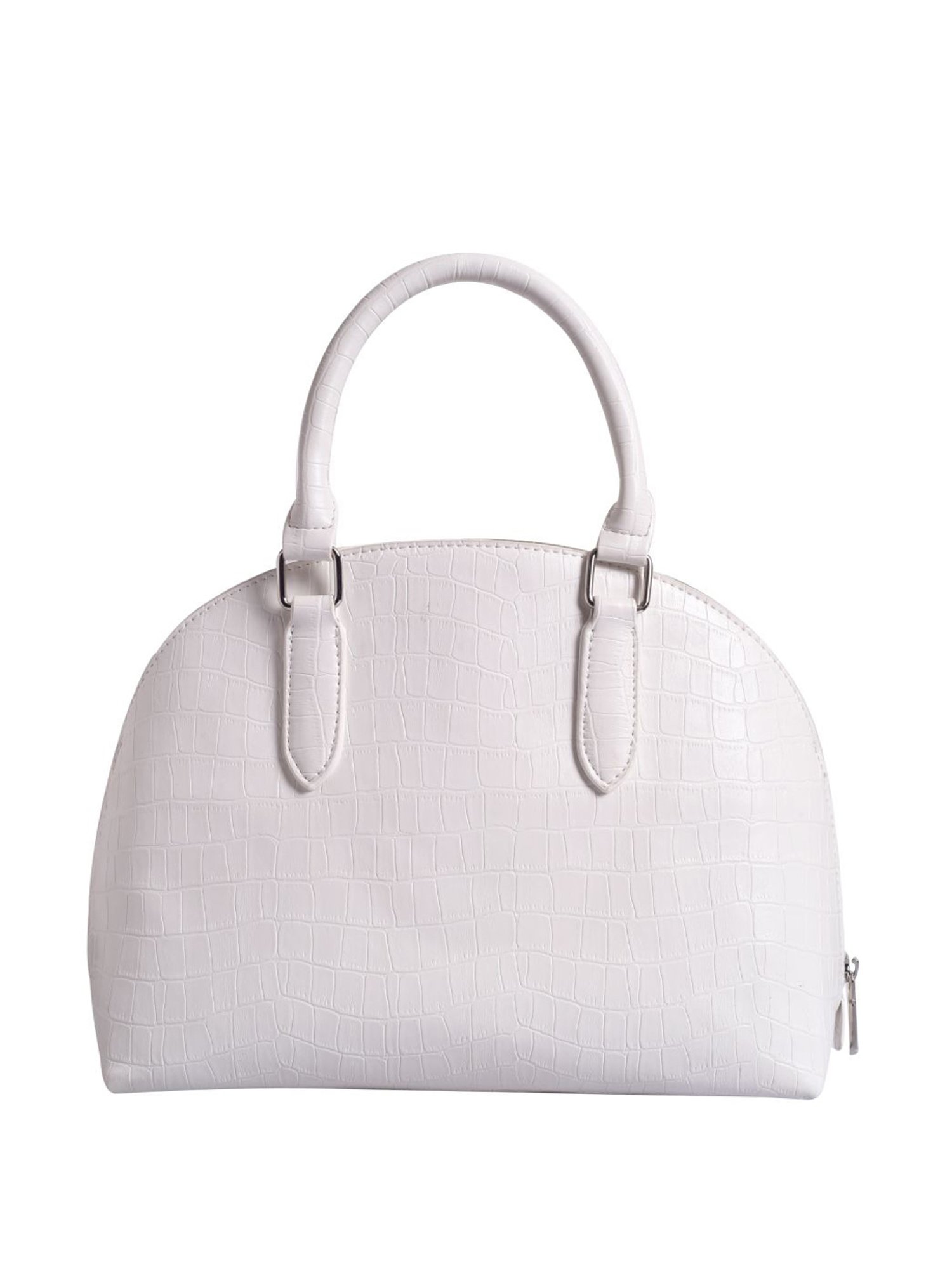 Lino Perros White Textured Medium Handbag