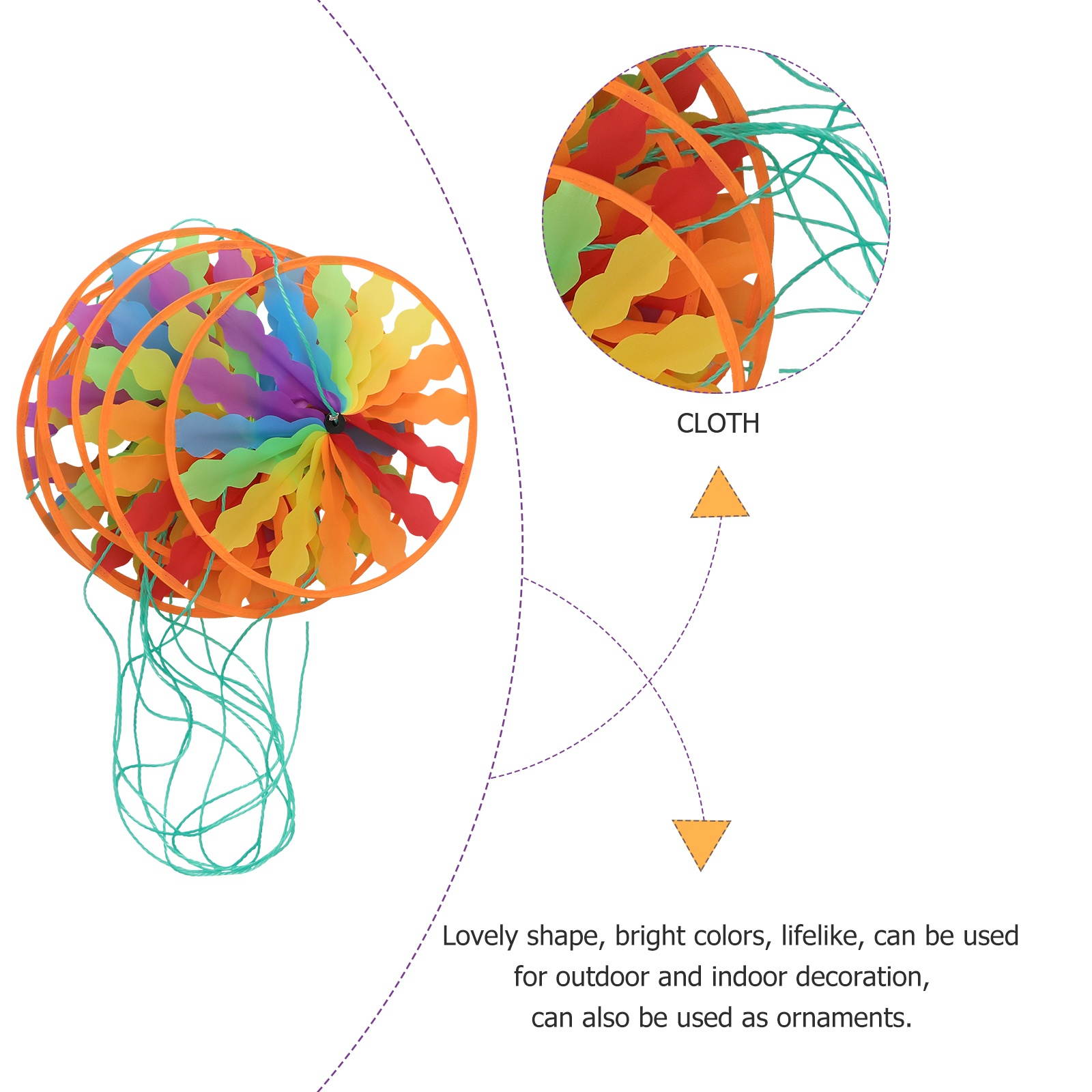 1 String of Yard Hanging Windmills Outdoor Windmills Garden Adornments for Yard Garden