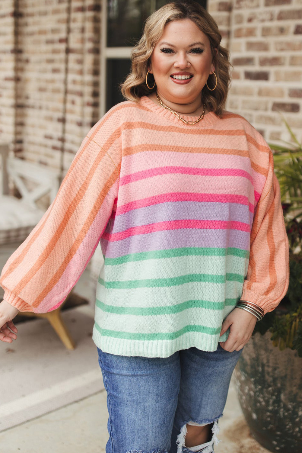 Bonbon Checkered Pattern Open Front Plus Size Cardigan