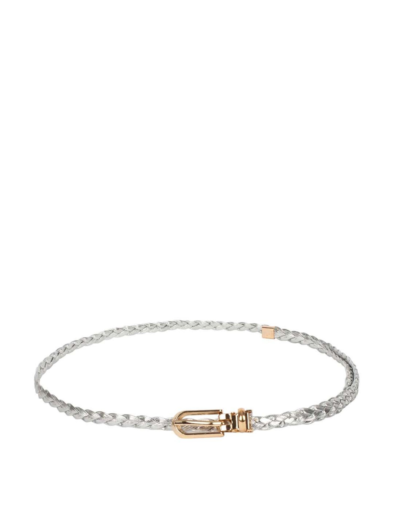 Crusset Silver PU Narrow Belt for Women