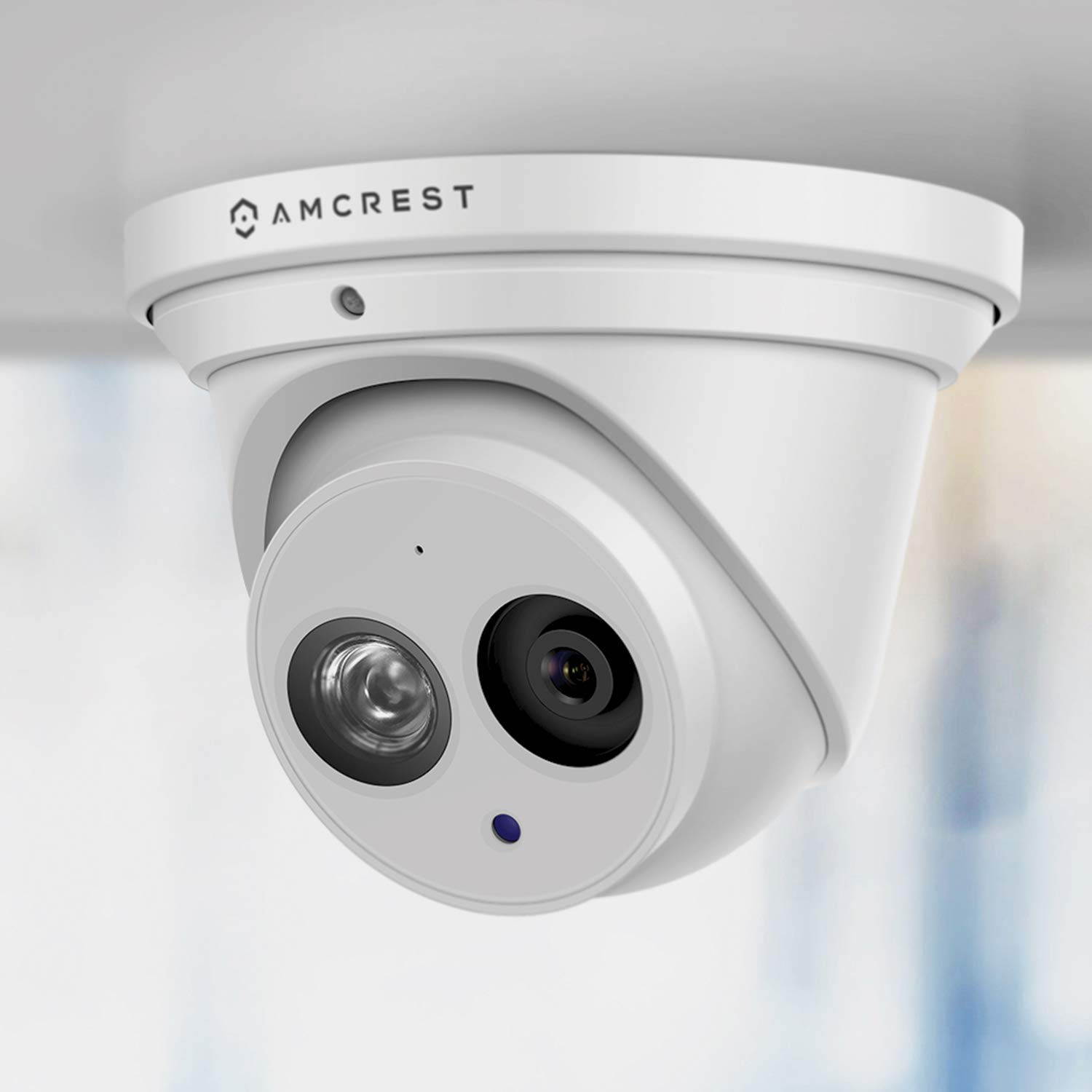 Amcrest UltraHD 4K (8MP) Outdoor Security IP Turret PoE Camera, 3840x2160, 164ft NightVision, 4.0mm Narrower Angle Lens, IP67 Weatherproof, MicroSD Recording (128GB), White (IP8M-T2499EW-40MM)