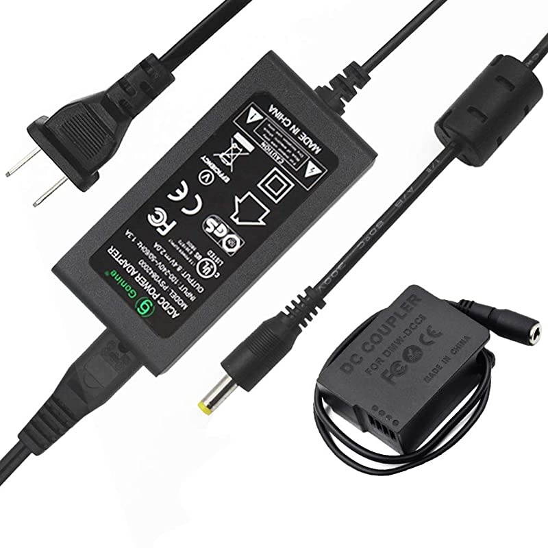 DMWDCC8 DMWAC8 AC Power Adapter DC Coupler Charger Kit DMWBLC12 Battery Replacement for Panasonic Lumix DMCFZ2500 FZ1000 FZ300 FZ200 G85 GX8 G7 G6 G5 GH2 DCG90 G95 Cameras