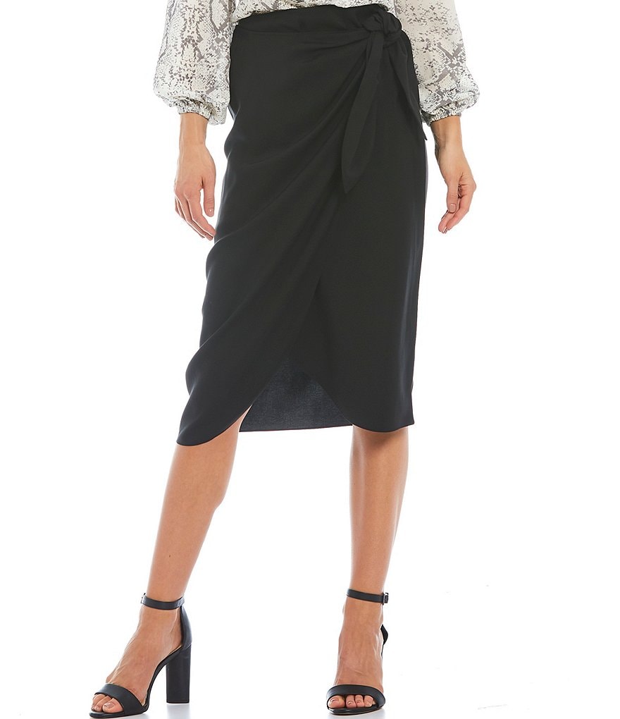 Gianni Bini High Rise Tulip Faux Wrap Stephanie Skirt