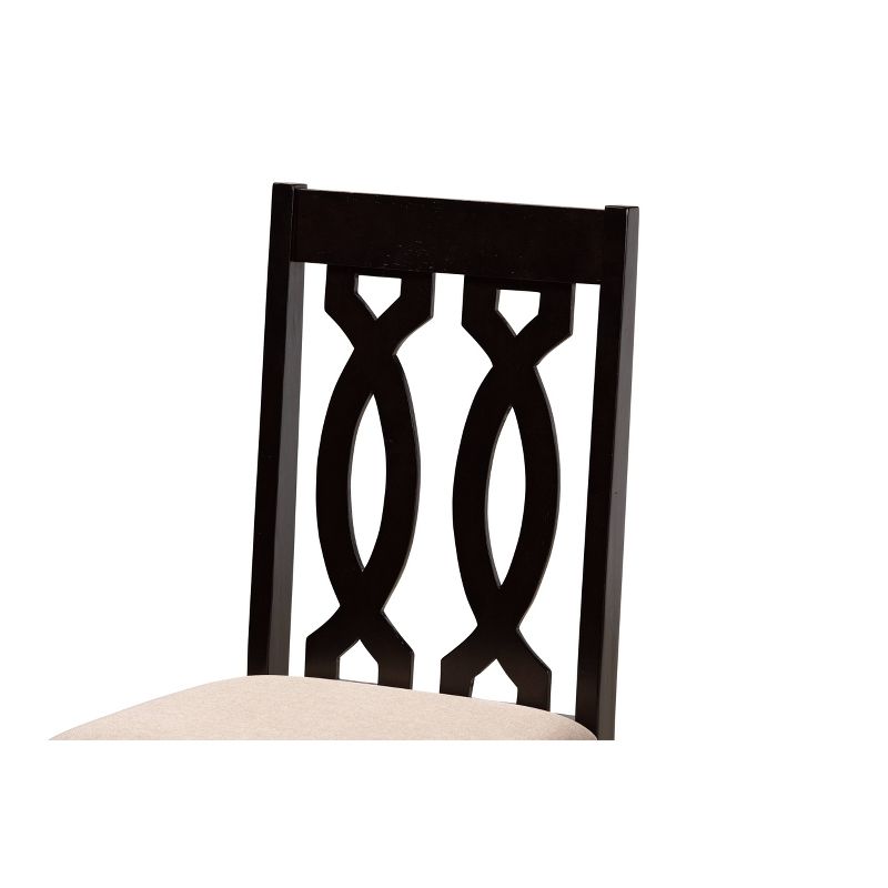 5pc Callie Fabric Upholstered and Wood Dining Set Gray/Brown - Baxton Studio