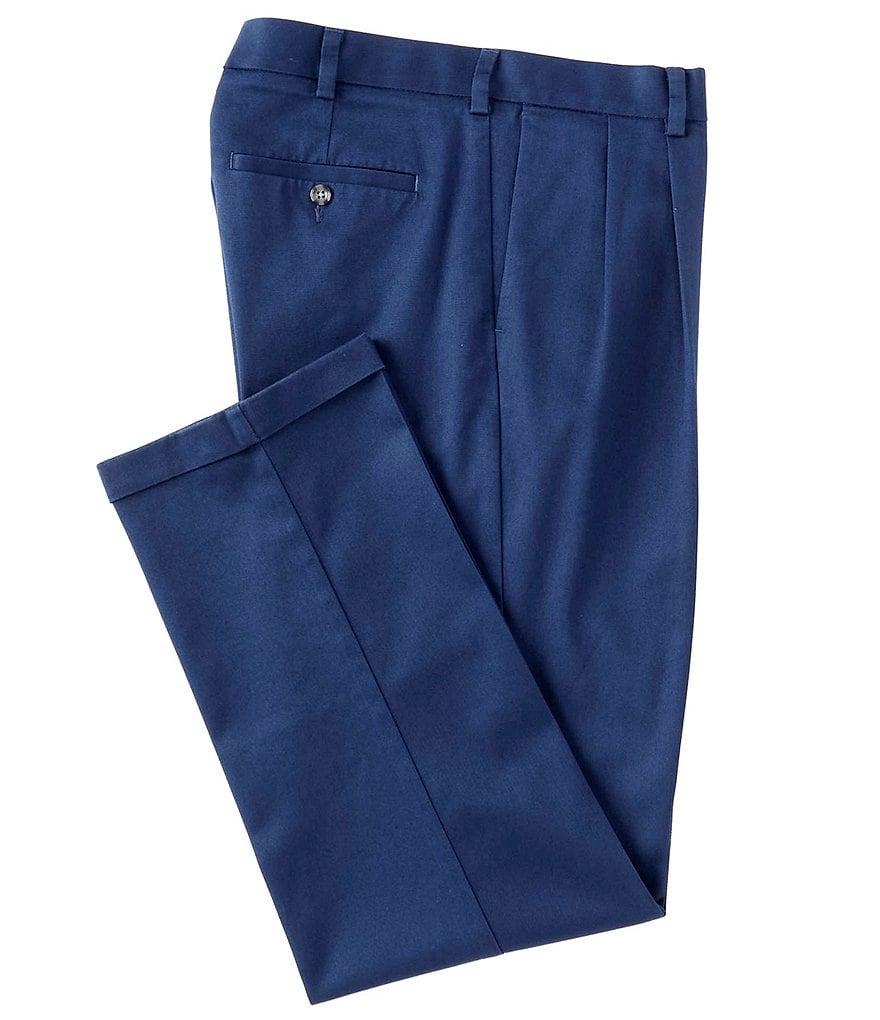 Roundtree & Yorke TravelSmart CoreComfort Non-Iron Pleated Classic/Relaxed Fit Chino Pants