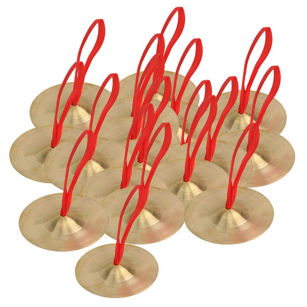 BQLZR 20 Pcs Small Percussion Copper Cymbals with Rope Kids Children Rhythm Beats