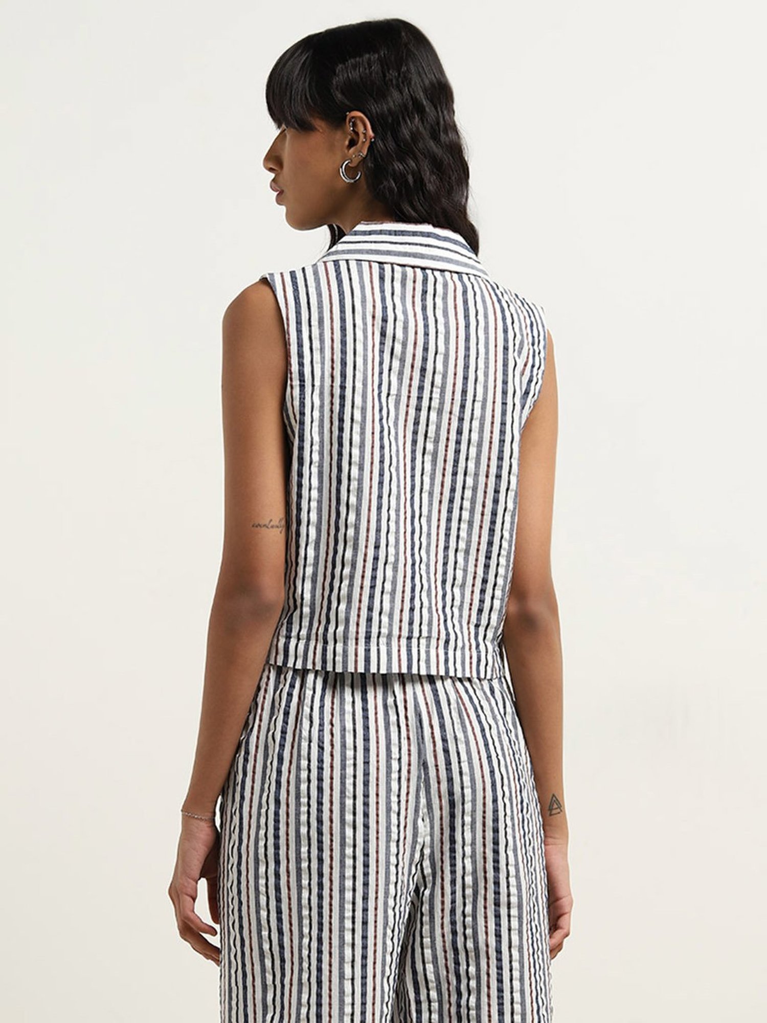 Bombay Paisley by Westside Multicolour Striped Cotton Top