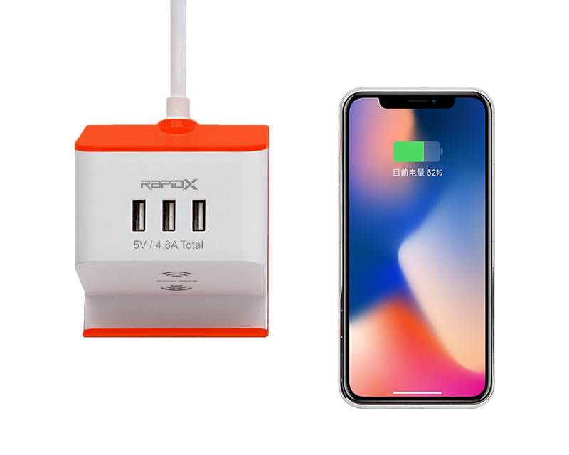 MyDesktop 29W Wireless Charging Stand with 3 USB Ports and 2 Power Outlets