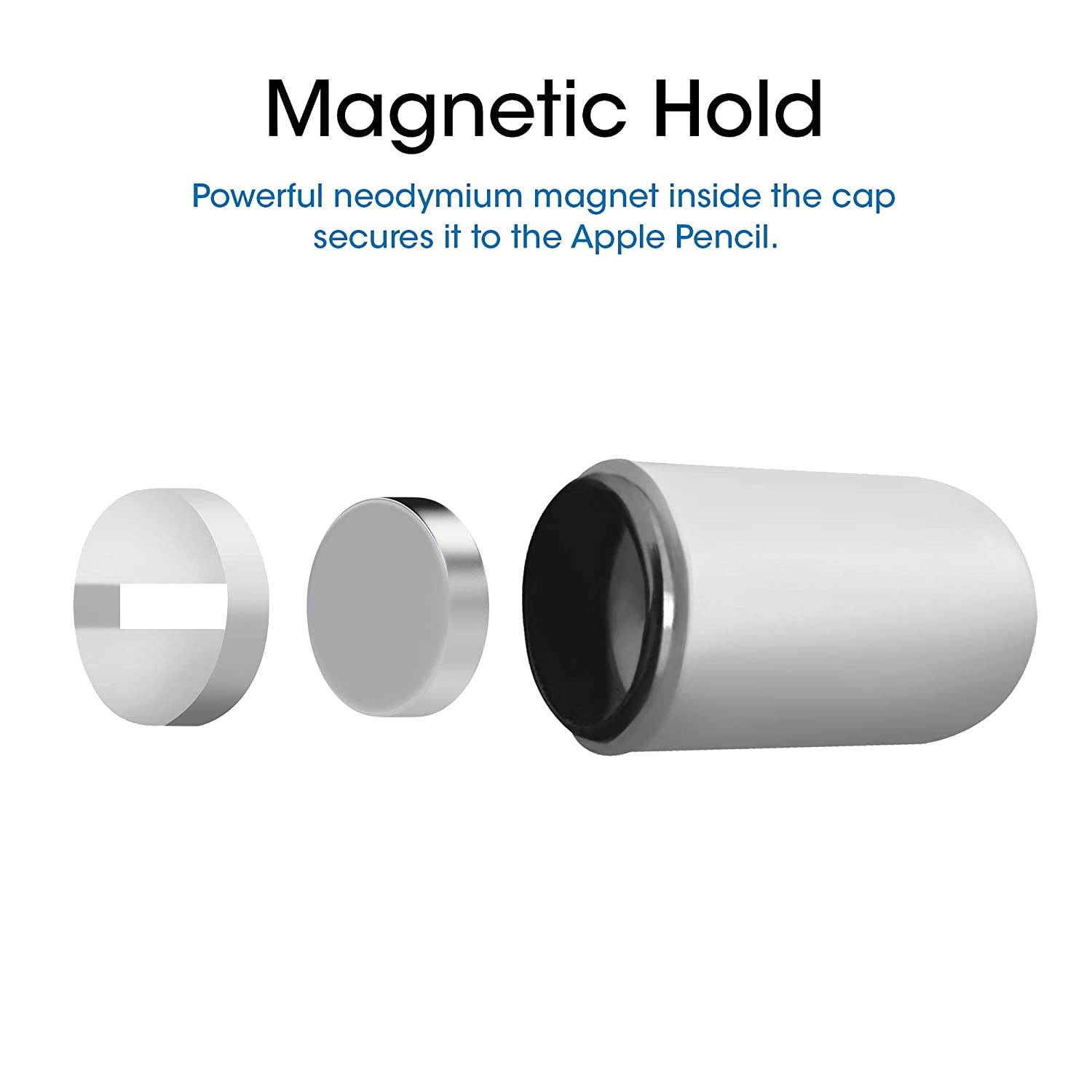 TechMatte Magnetic Replacement Cap for Apple Pencil (with Cap Holder) (Updated Version)