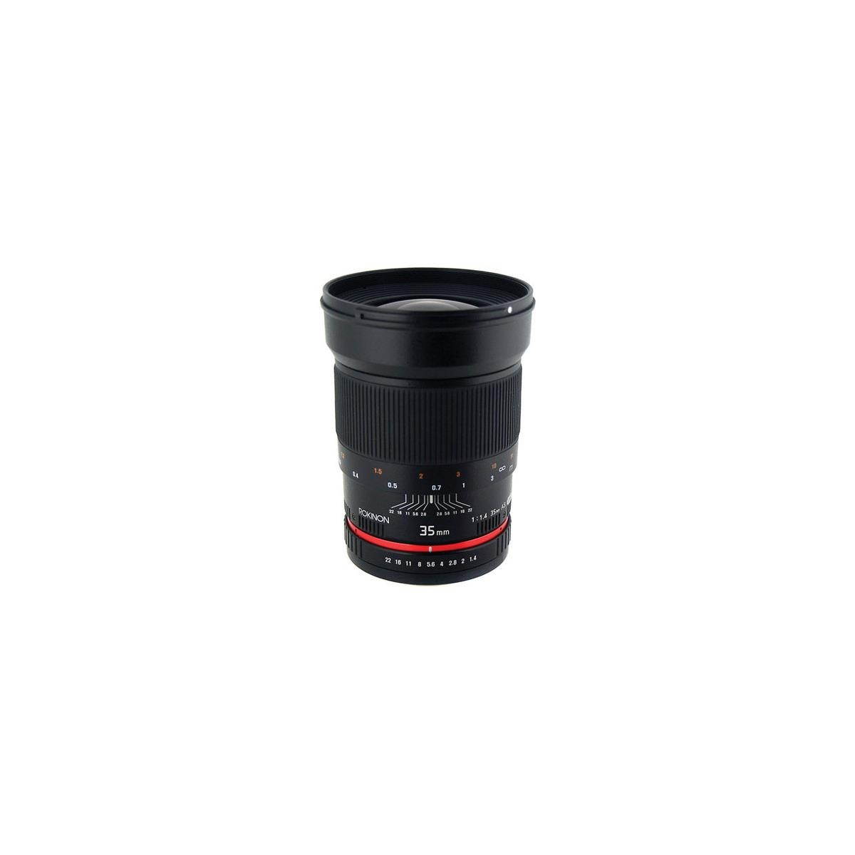 Rokinon 35mm f/1.4 Wide Angle Lens w/ Automatic Chip for Nikon DSLR Cameras - RK35MAFN