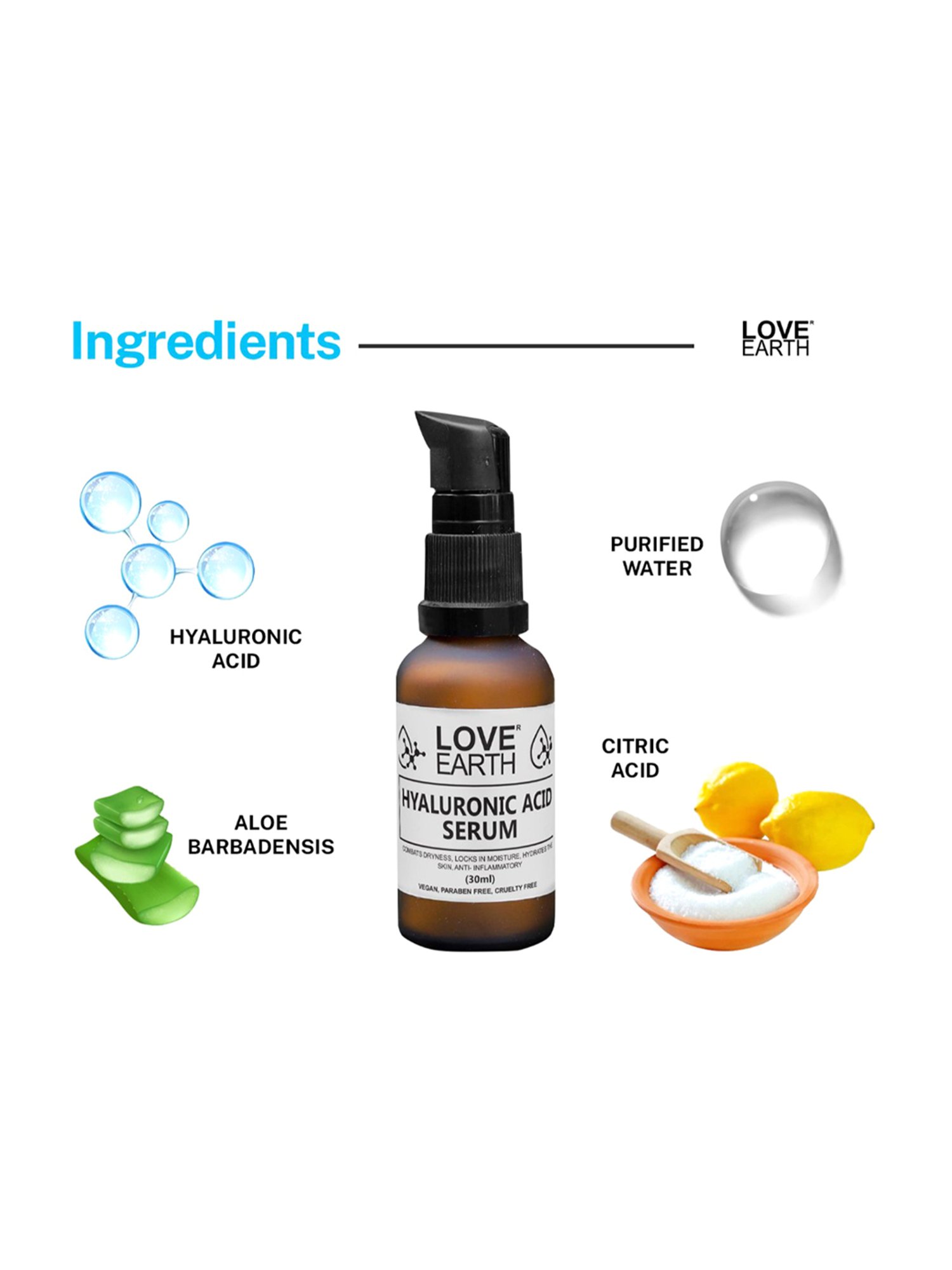 Love Earth Hyaluronic Acid Hyderating Serum - 30 ml