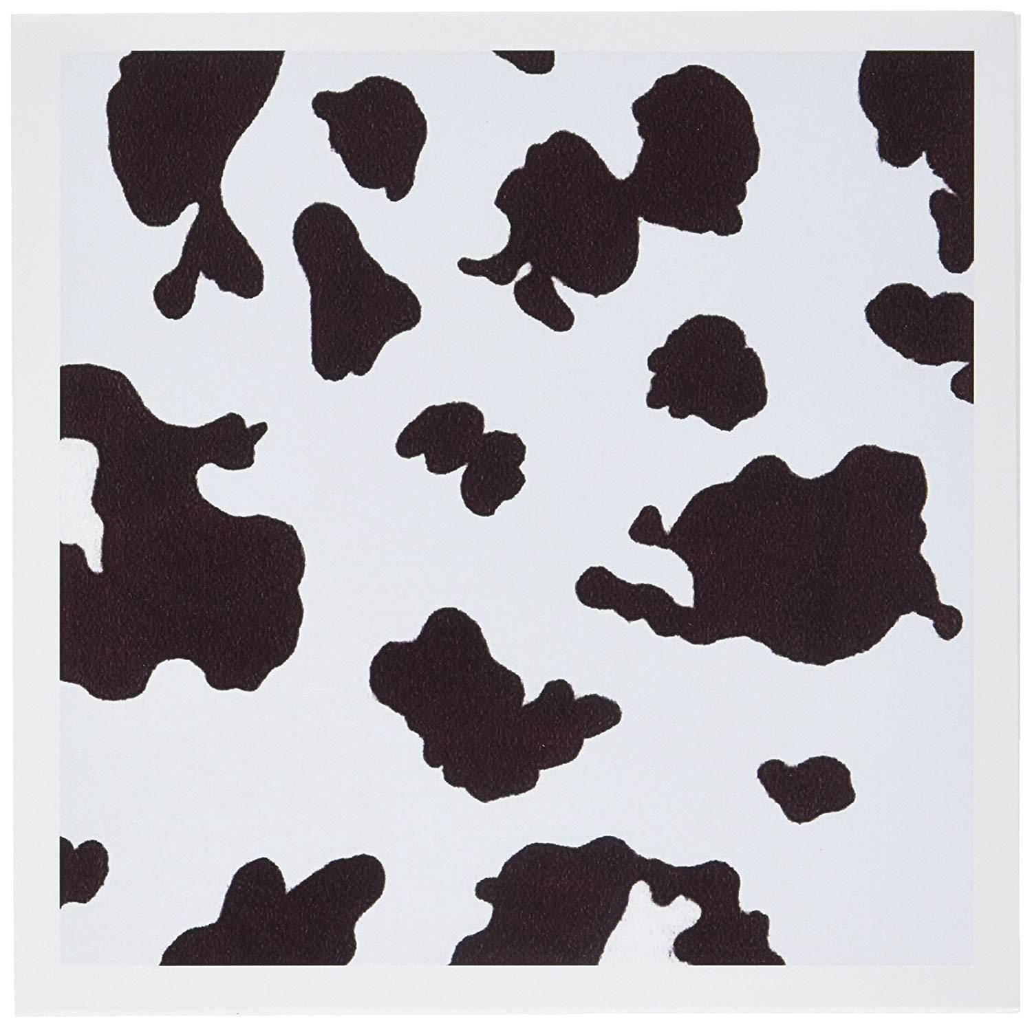 3dRose Brown n Blue Cow Print - Greeting Cards, 6 x 6 inches, set of 12 (gc_60623_2)