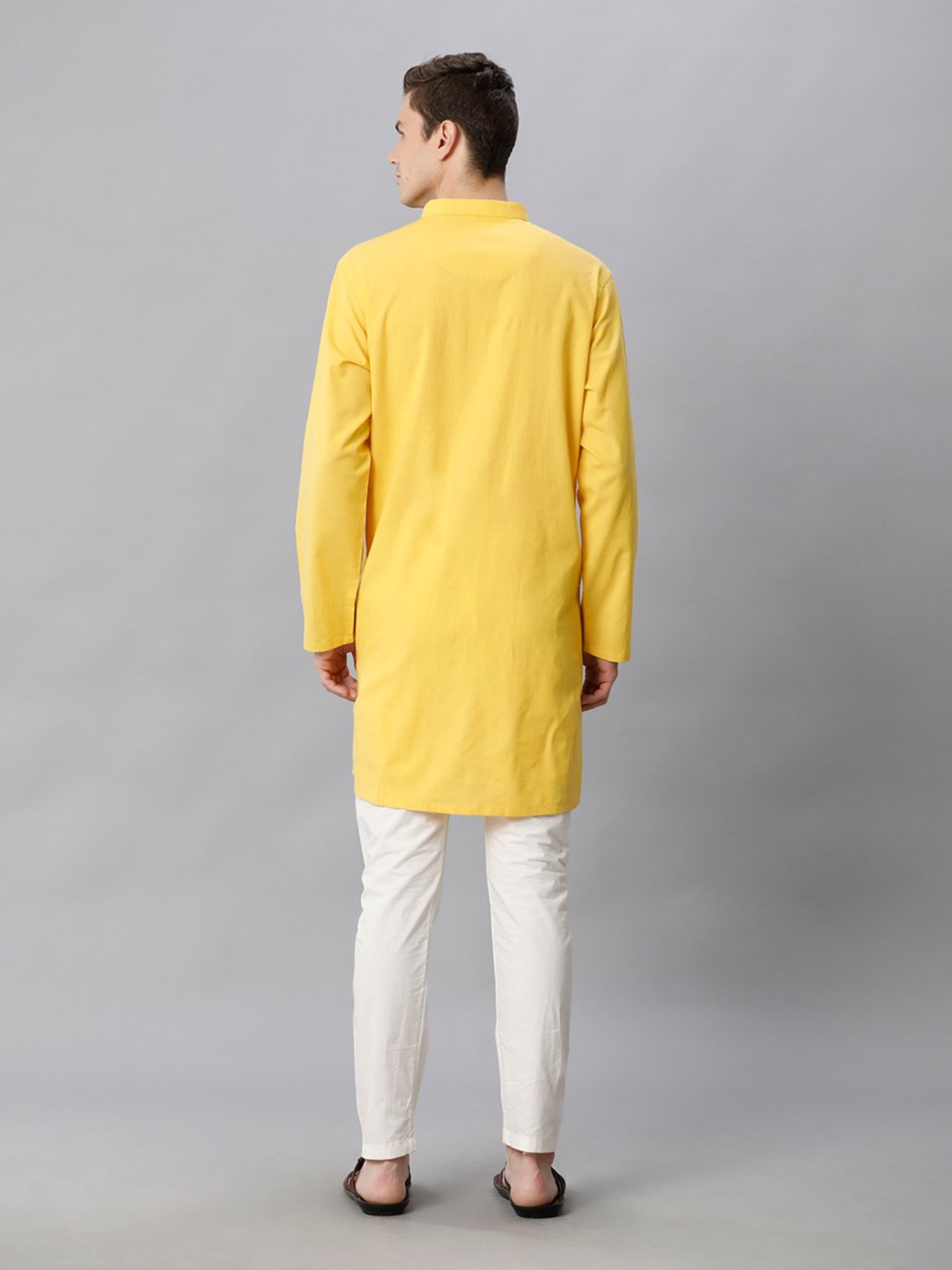 Manthan Fawn & White Regular Fit Kurta