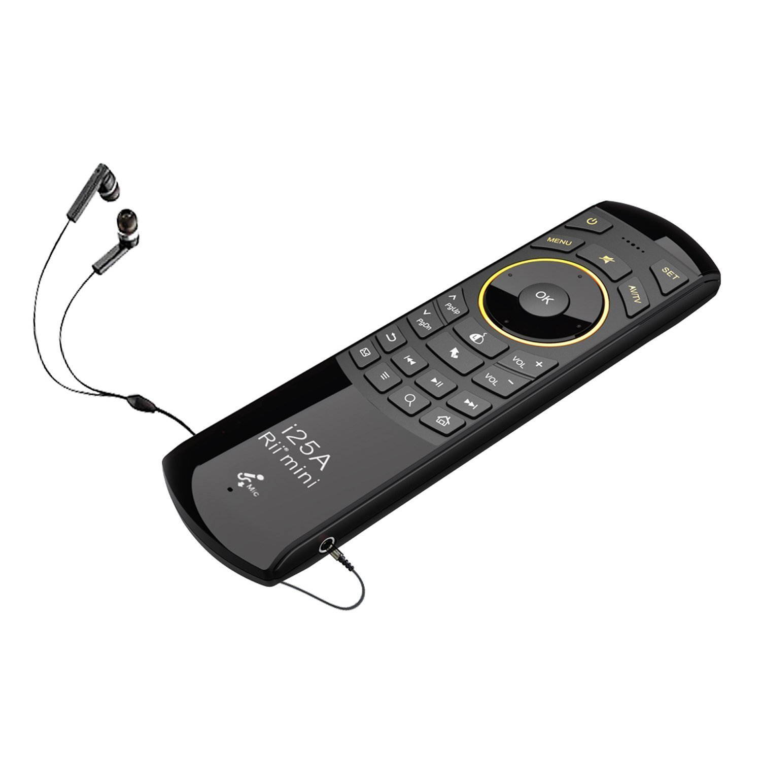 Rii K25A 4 in 1 Multifunction Portable 2.4GHz Mini Wireless Fly Mouse Keyboard ,Audio Feature And IR Infrared Remote Control With Rechargable Li-ion Battery for PC,Laptop,Raspberry PI 2, MacOS,Linux,