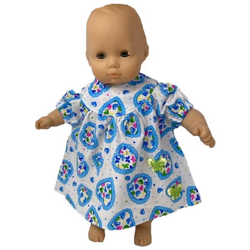 Doll Clothes Superstore Baby Doll Heart Print Dress With Tights