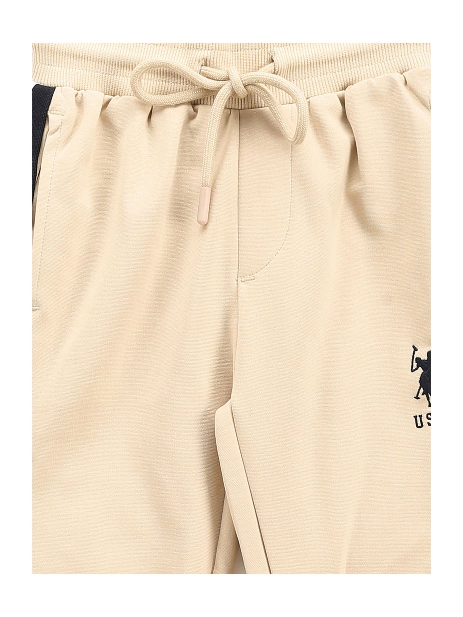 U.S. Polo Assn. Boys Beige Color Block Joggers