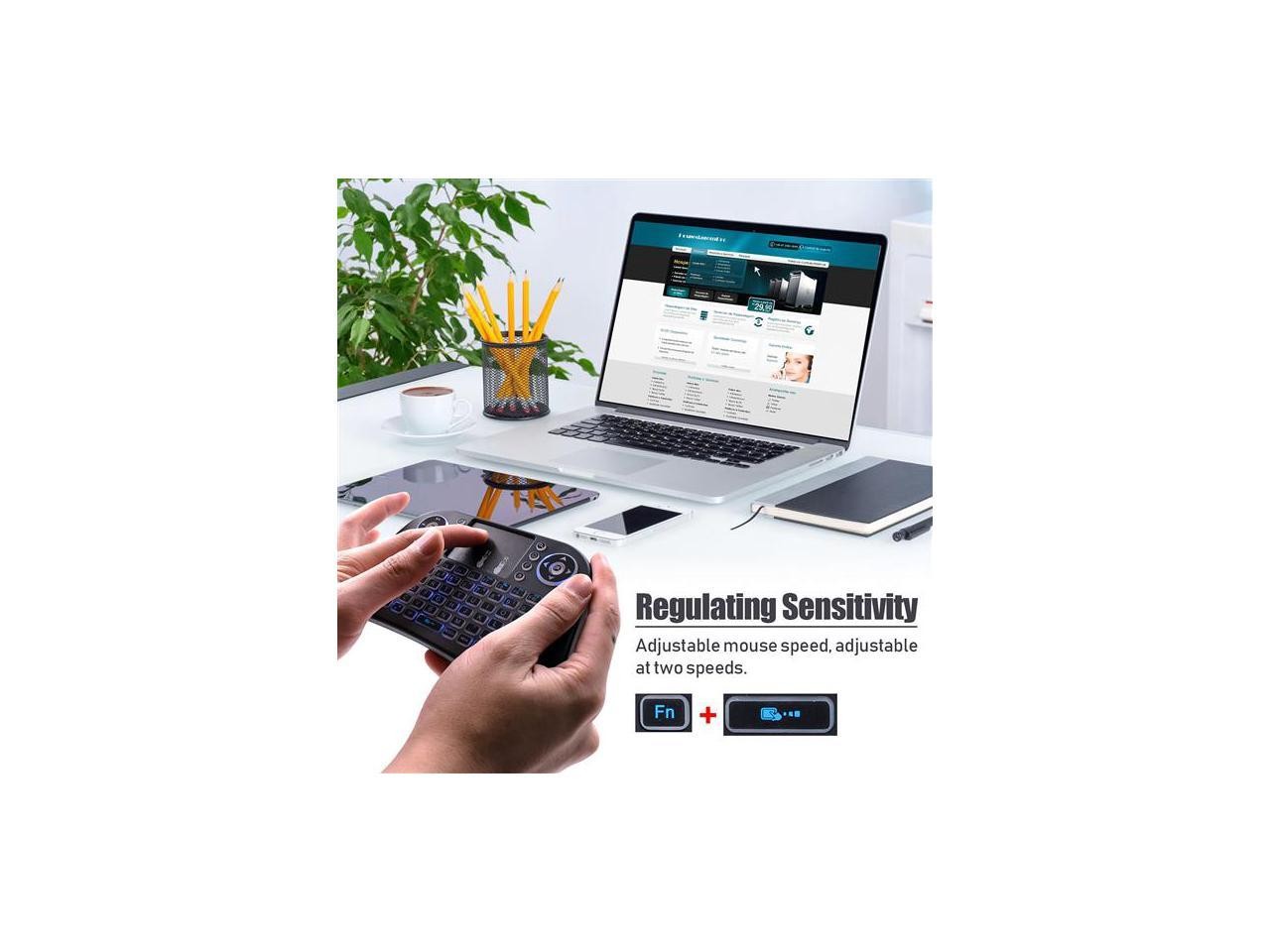 Mini i10 2.4G Air Mouse Wireless Keyboard with Touchpad Black