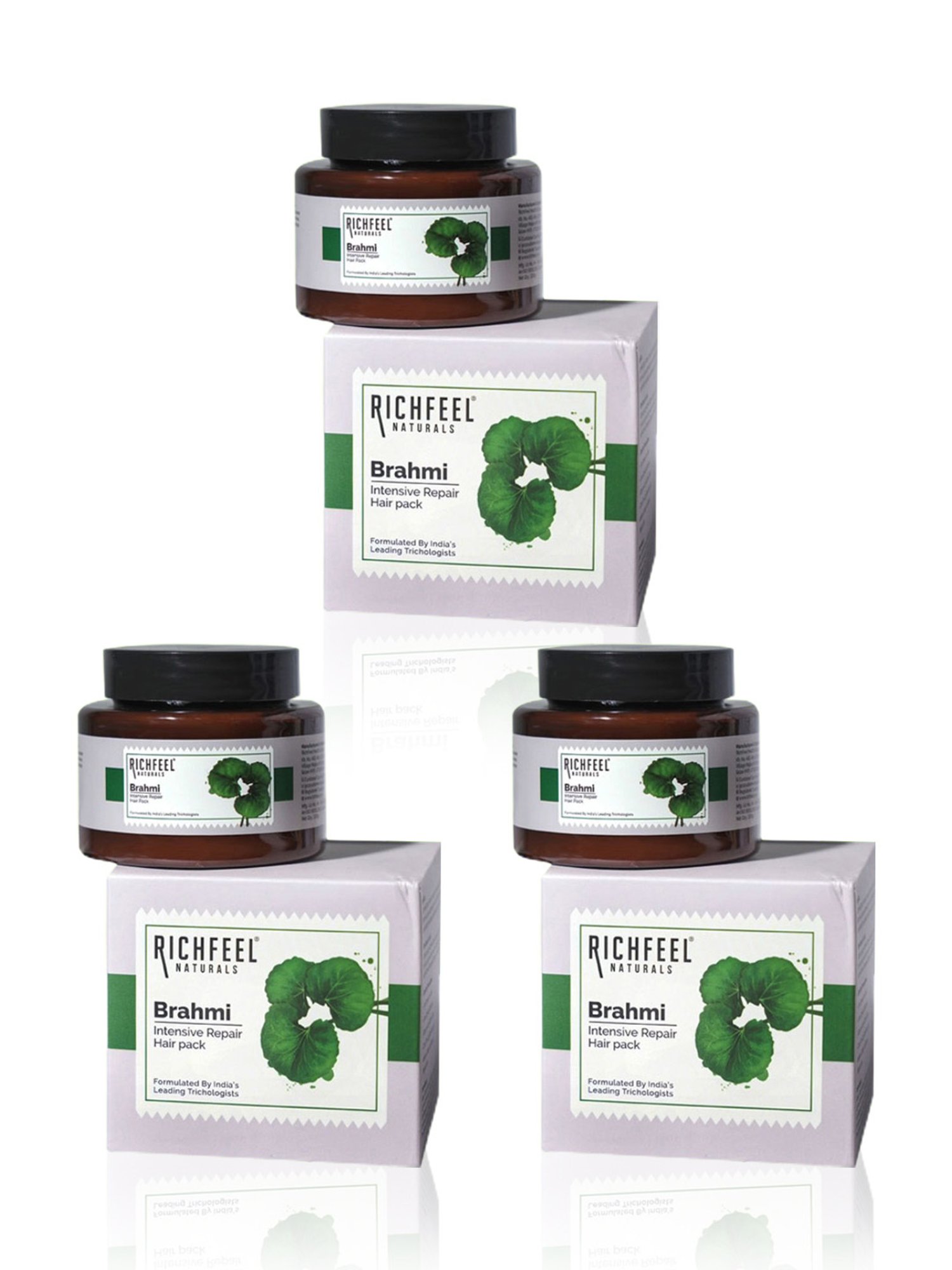 Richfeel Brahmi Intensive Repair Hair Pack (100 gm) - Pack of 3