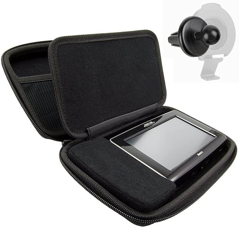 XTLarge Hard Shell Carry Case for Garmin Nuvi Drive Smart 51 55 57LM 58 60 61LM 65 66LM 66LMT 67LM 67LMT 68LM 2639 2639LMT 2689 2689LMT 60LMT NUVICAM LMT LMTHD GPS Free AIR Vent Mount