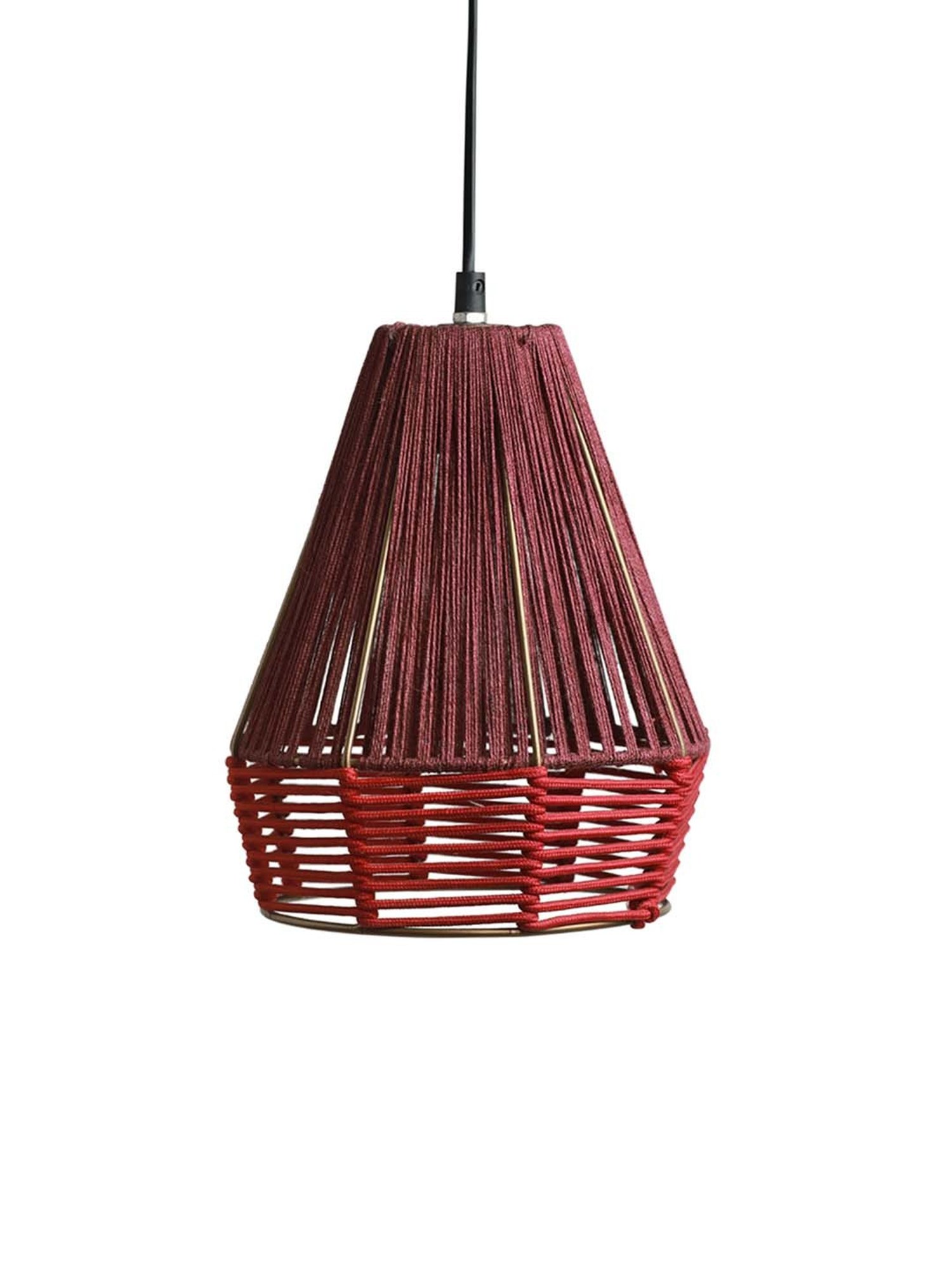 ExclusiveLane Marvels Beige Jute Handwoven Hanging Pendant Lamp