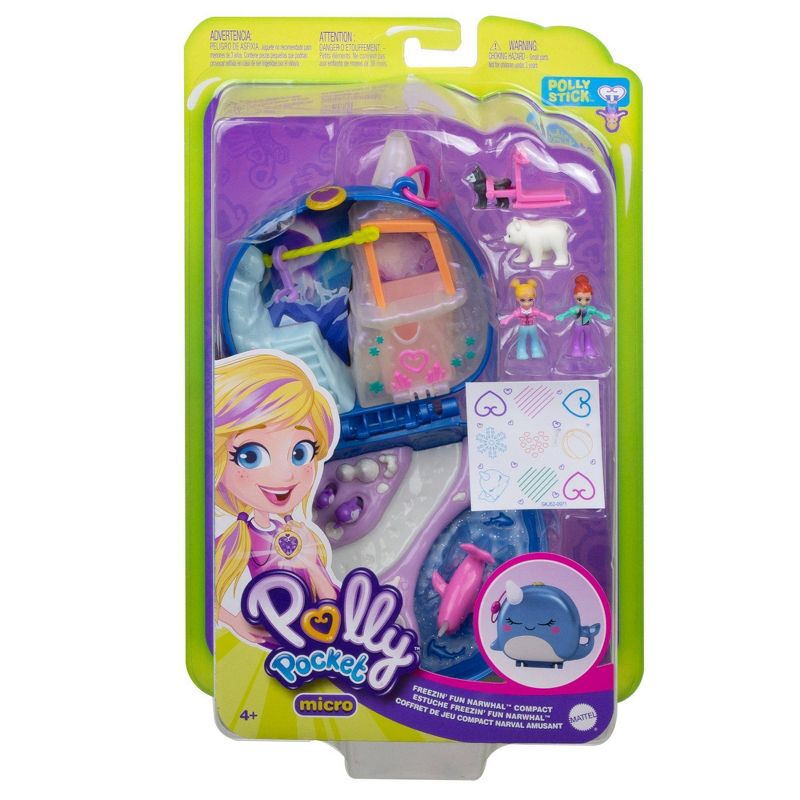 Polly Pocket Freezin' Fun Narwhal Compact Micro Playset