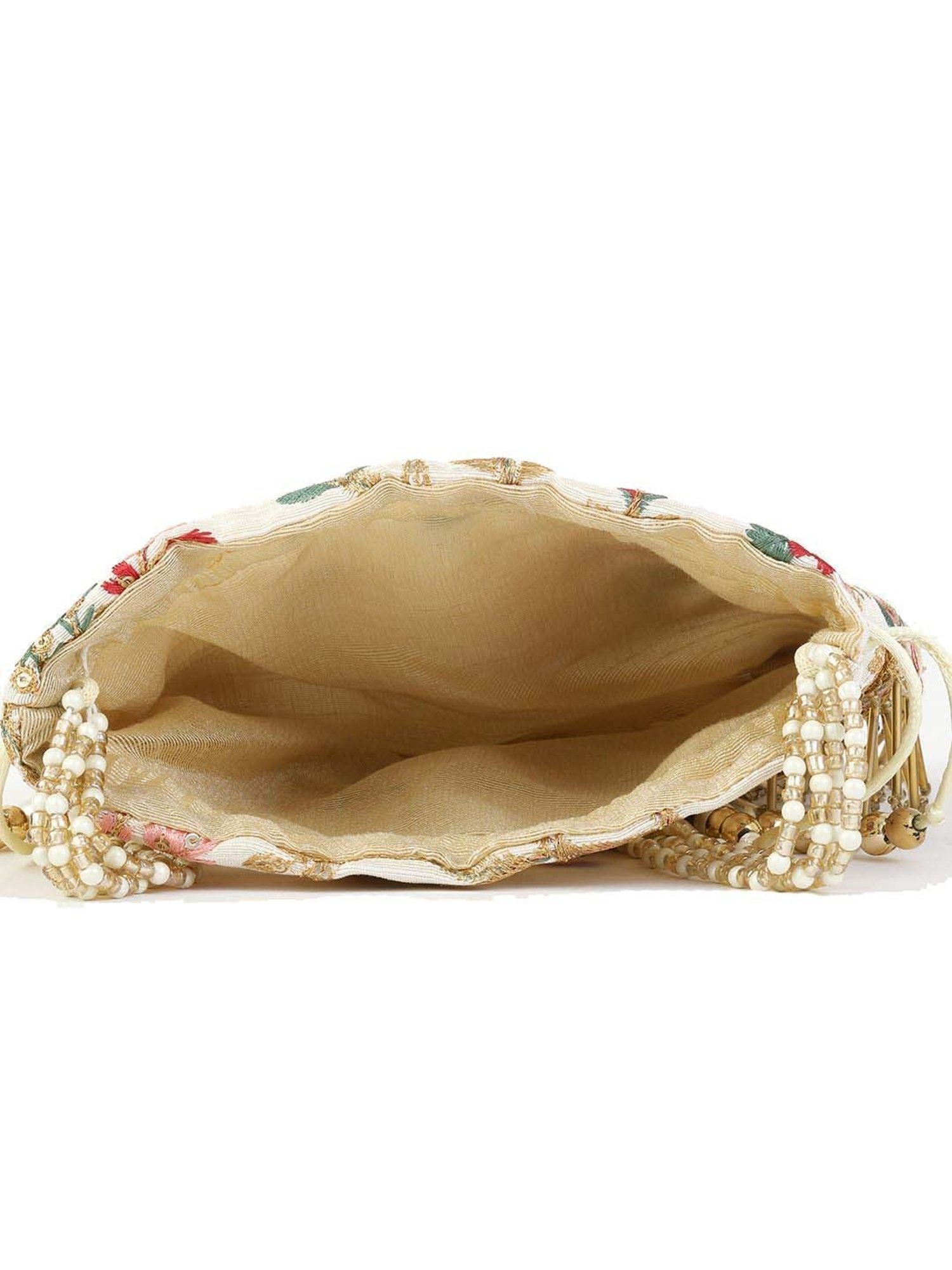 Gaurapakhi White Embellished Potli