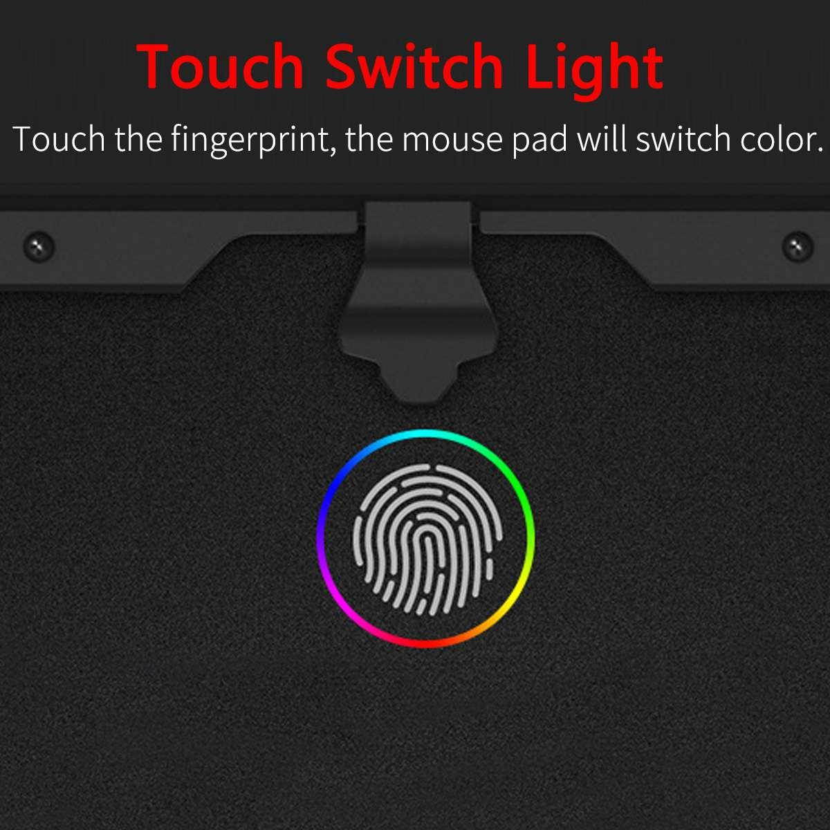 Hard RGB Mouse Pad Colorful LED Gaming Mice Mat Pad Touchs Control with Mouse Wire Bracket USB Cable for Laptop Computer