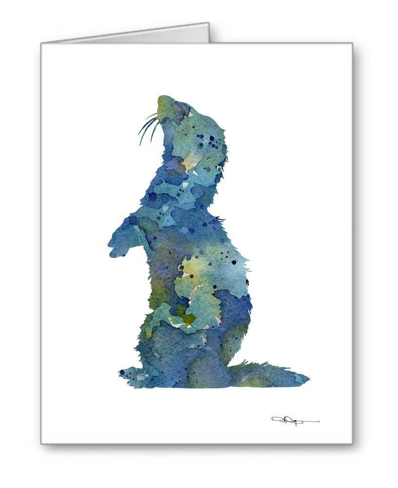 Blue Ferret - Set of 10 Abstract Note Cards With Envelopes