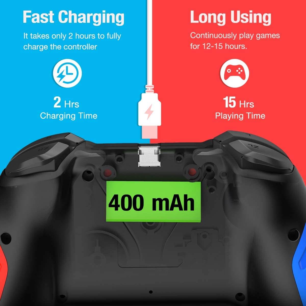 Wireless professional controller compatible with switch/Switch Lite, enhanced professional controller remote control, with automatic turbo/motion function, additional switch controller replacement