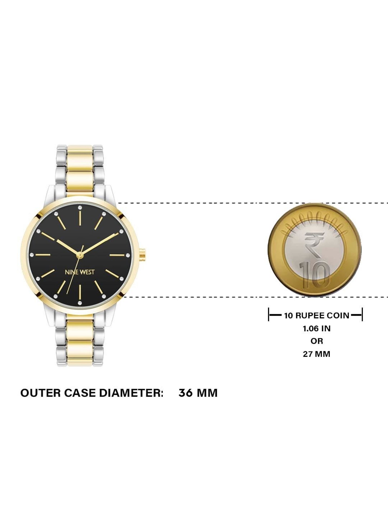 Nine West NW-2099BKTT Analog Watch for Women