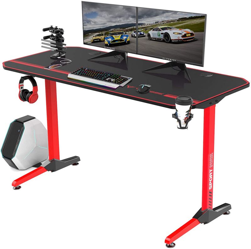 RESPAWN 3000 Gaming Computer Desk - Ergonomic Height Adjustable Gaming Desk, in Blue (RSP-3000-BLU)