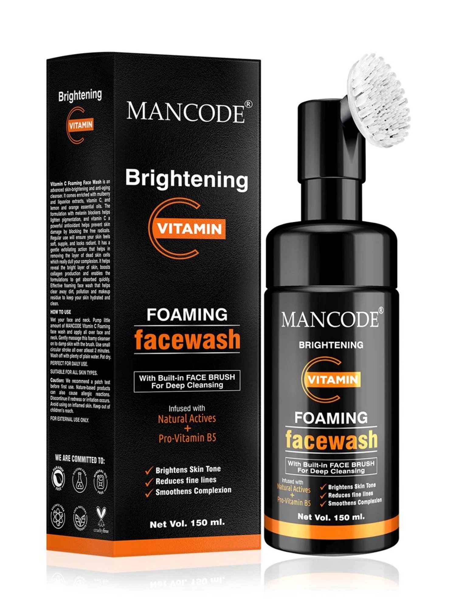 Mancode Brightening Vitamin C Foaming Facewash - 150 ml