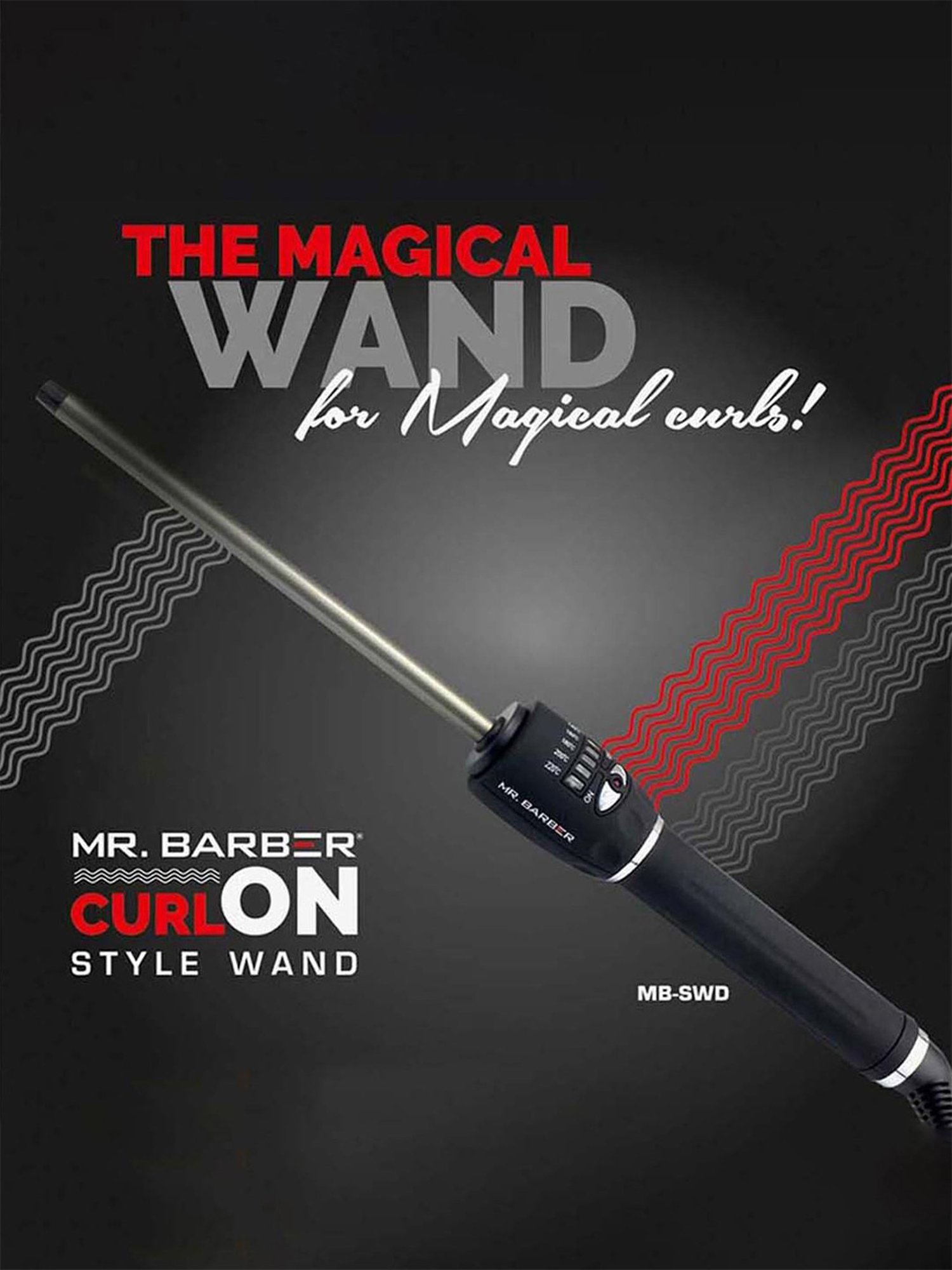 Mr. Barber Curl On MB-SWD Style Wand (Black)