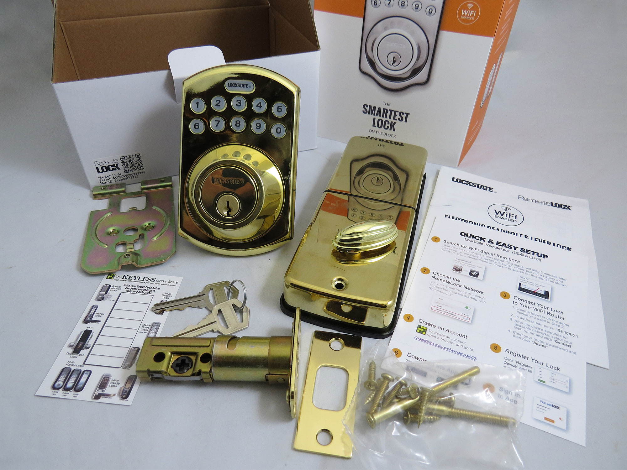 RemoteLock 550DB WiFi Residential Deadbolt Keypad Lock (5iDB), Tuscany Bronze