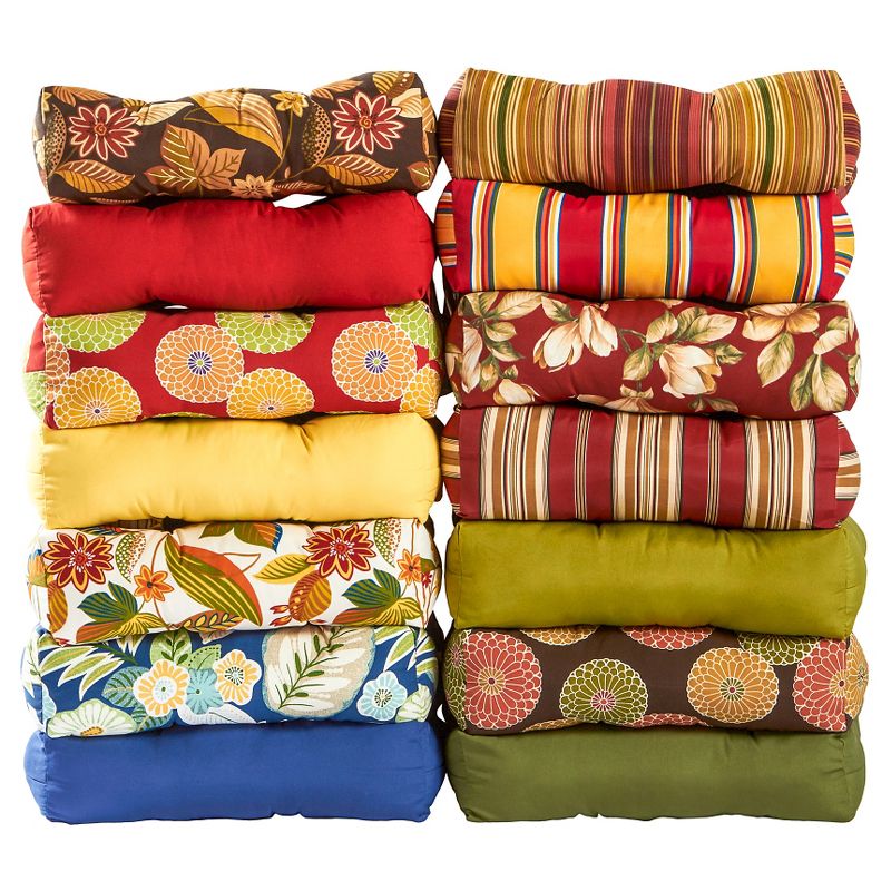 Sunnydaze Indoor/Outdoor Olefin Polyester Replacement Tufted Settee Cushion for Bench, Couch, or Loveseat - Blue - 3pc