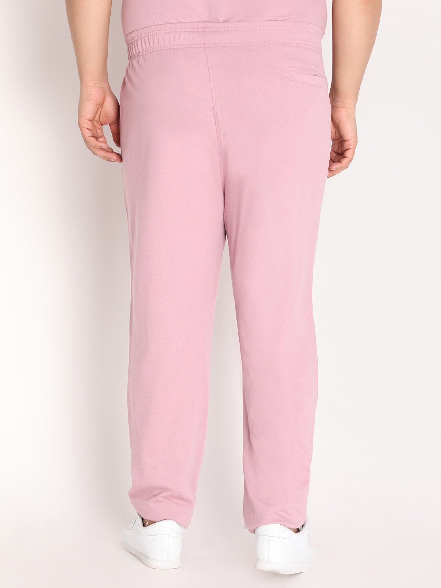 Chkokko Pastel Pink Cotton Relaxed Fit Trackpants