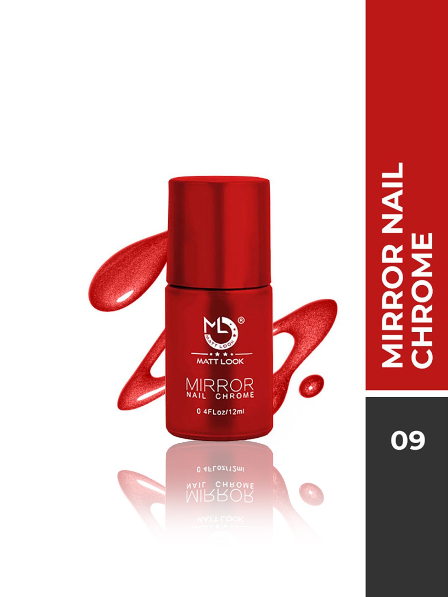 Matt Look Mirror Nail Chrome 09 Red - 12 ml