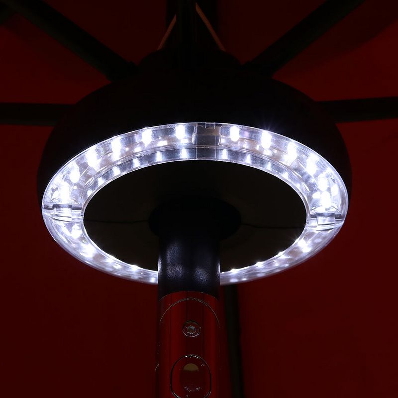 Sunnydaze Outdoor 2-Panel Cordless Battery Operated LED Patio Umbrella Pole and Tent Light - 8" - Black - 2pk