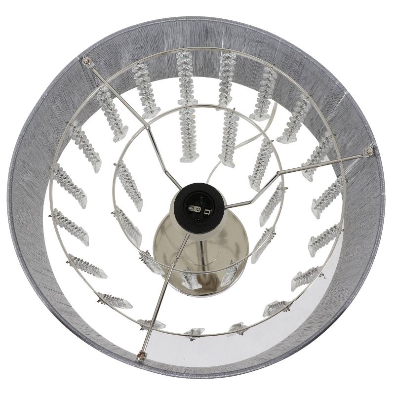 27" x 13" Penelope String Table Lamp Brushed Nickel - Decor Therapy