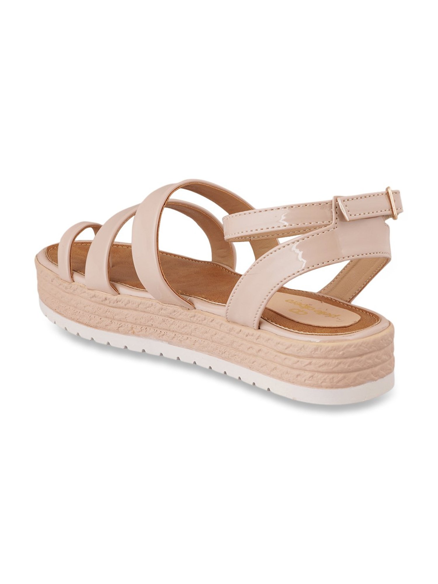 Pelle Albero Women's Beige Ankle Strap Sandals