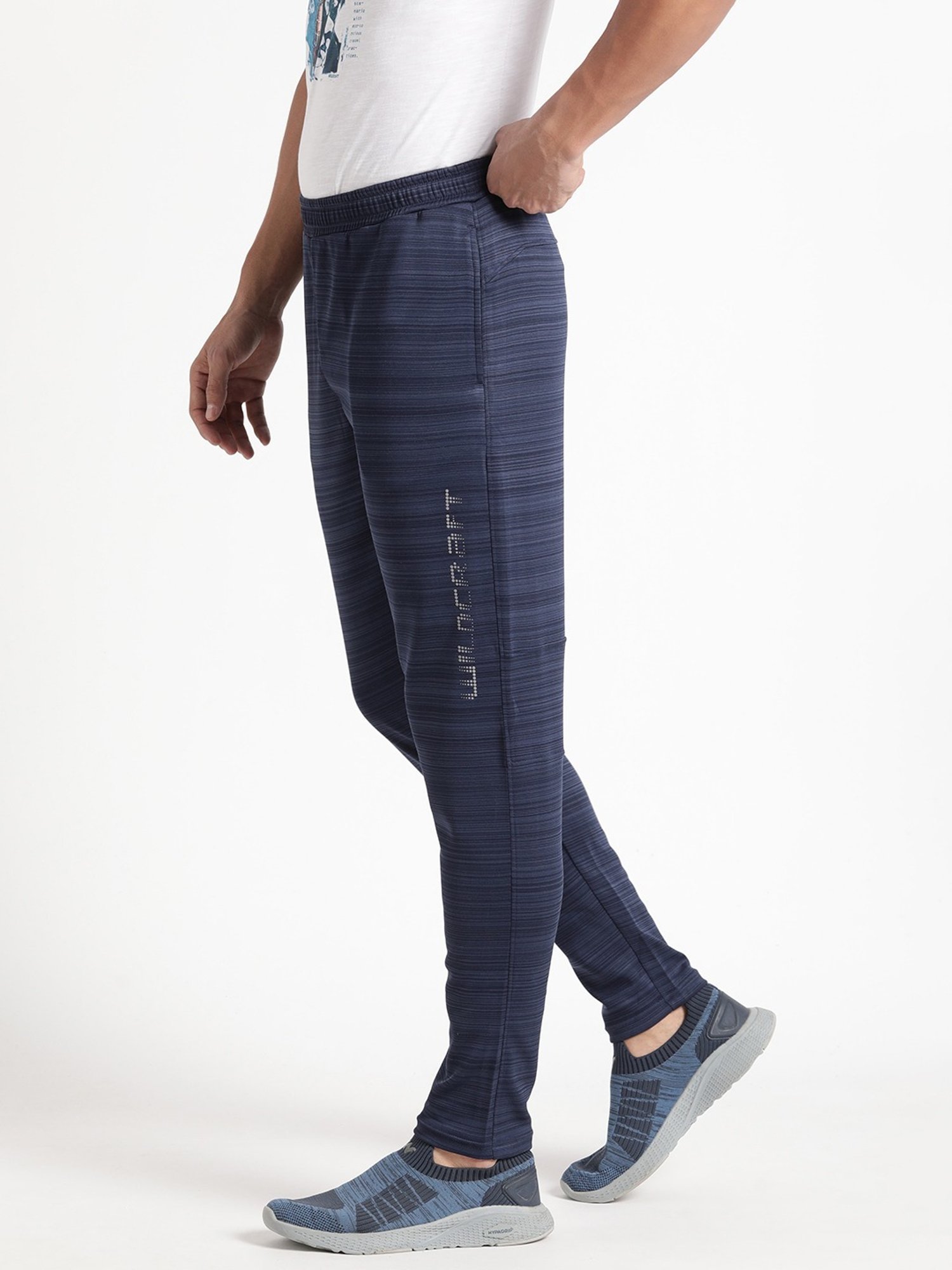 Wildcraft Navy Regular Fit Striped Joggers