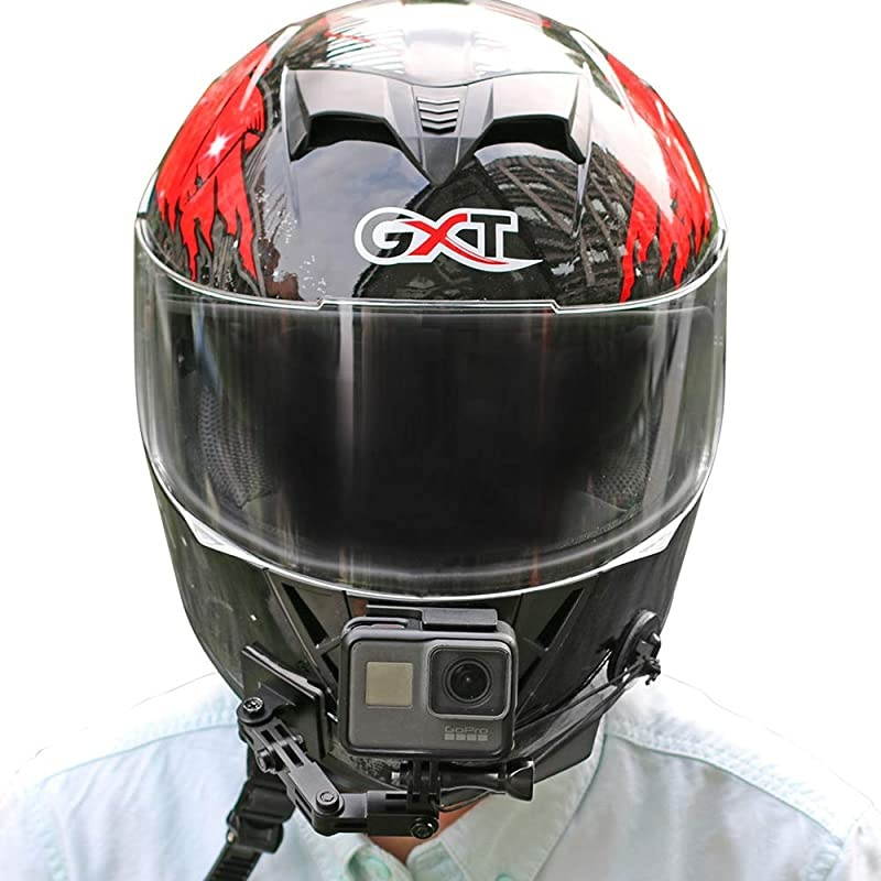 Aluminum Motorcycle Helmet Chin Mount Compatible with GoPro Hero 9/8/7/(2018)/6/5 Black 4 Session 3+,DJI Osmo Action,Insta360 ONE R/AKASO/Crosstour,and More