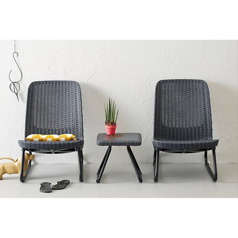 Rio All-Weather Patio Garden Conversation Set 3pc Gray - Keter