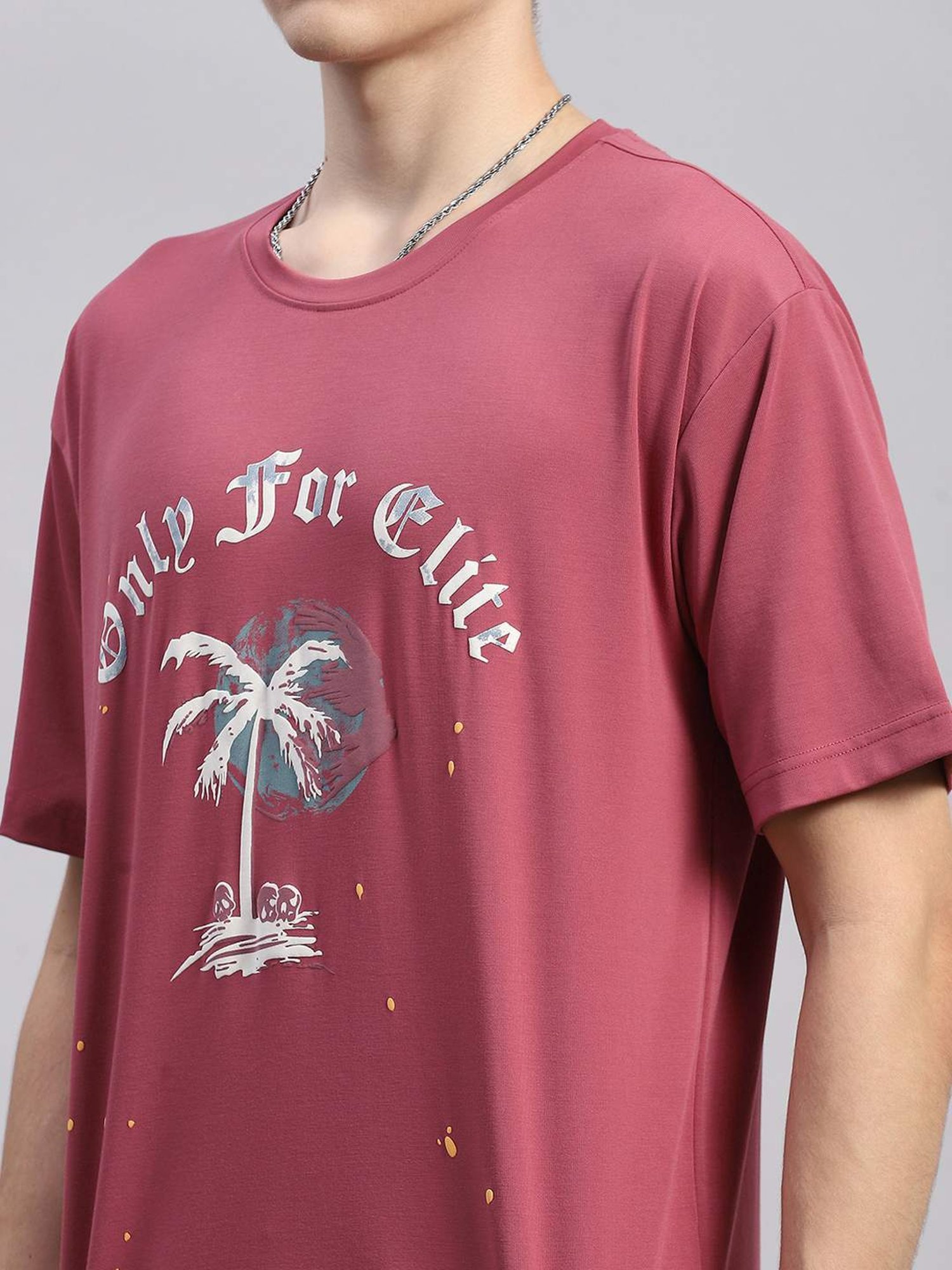 Monte Carlo Pink Regular Fit Printed T-Shirt