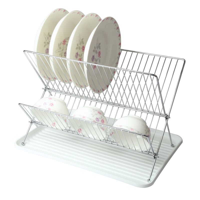Mega Chef Wire Dish Rack With Plastic Tray